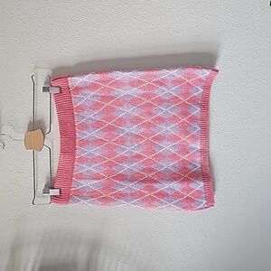Pink Argyle Knit Skirt